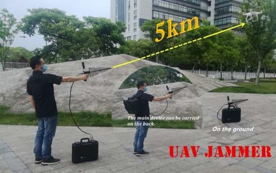 180W Backpack Jammer With 5km Jamming Range And 7 Frequency Bands