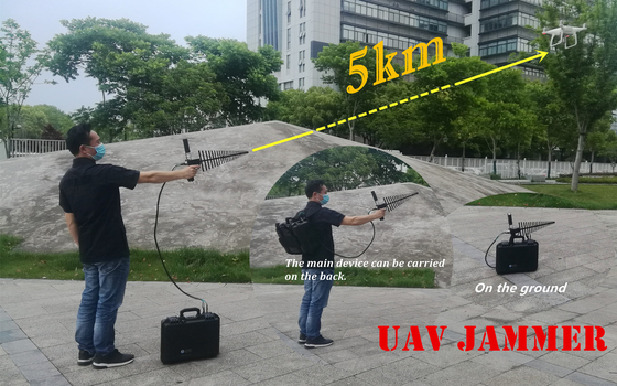 5km Jamming Distance Military Drone Jammer Long Working Time