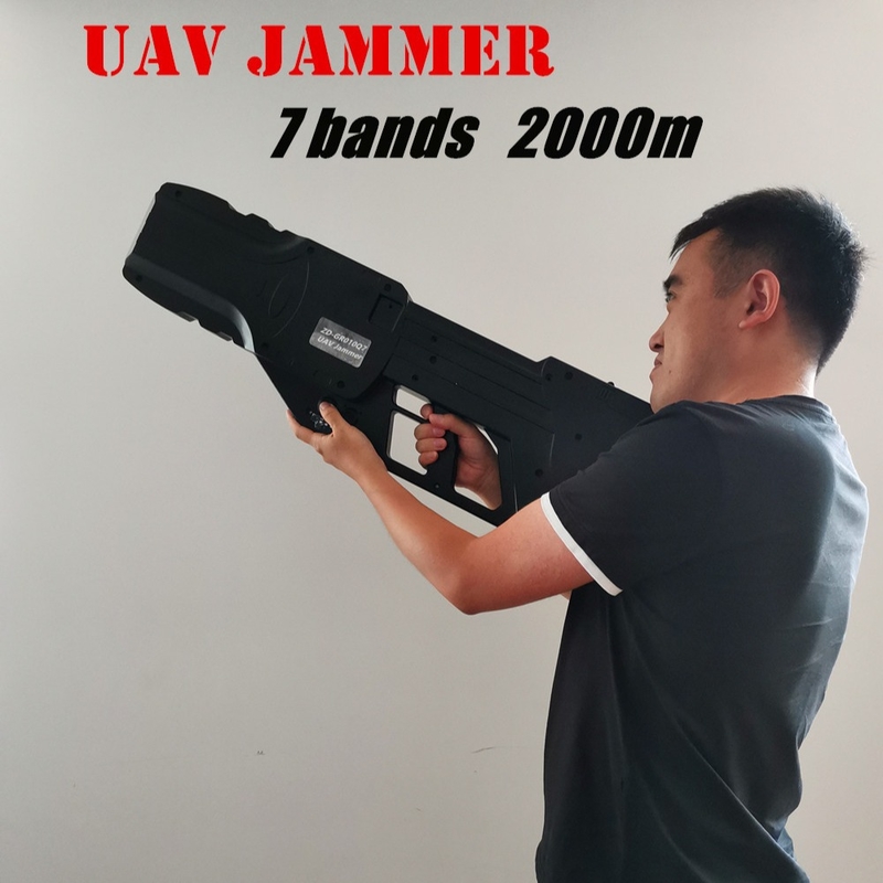 2km Jamming Distance Portable Drone Jammer Gun Shape